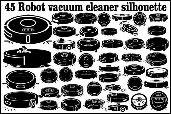45 Robot Vacuum Cleaner Silhouette