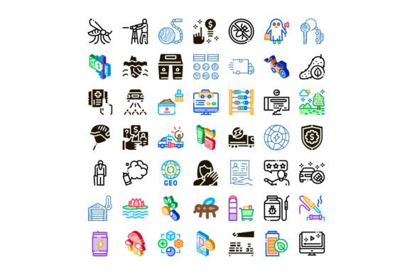 Abstract Business and Technology Icon Set