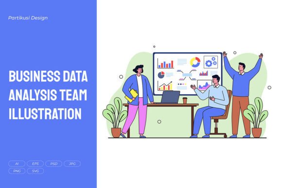 Business Data Analysis Team Illustration