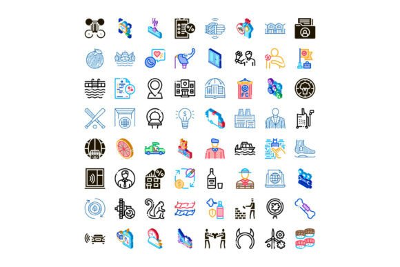 Digital Icon Pack Presenting Web Design