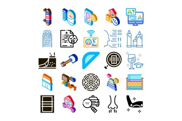 Diverse Collection of Isometric and Line Icons: Powering Modern UI, Infographics, and App Design