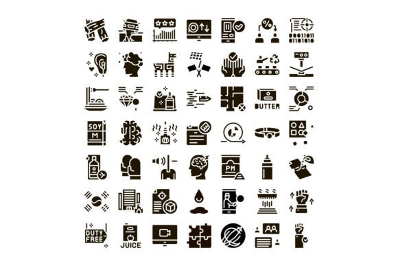 Diverse Collection of Modern Business Icons