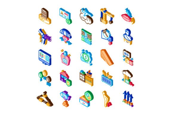 Diverse Isometric Icons for Business: A Strategic Design Asset for Modern Digital Communication