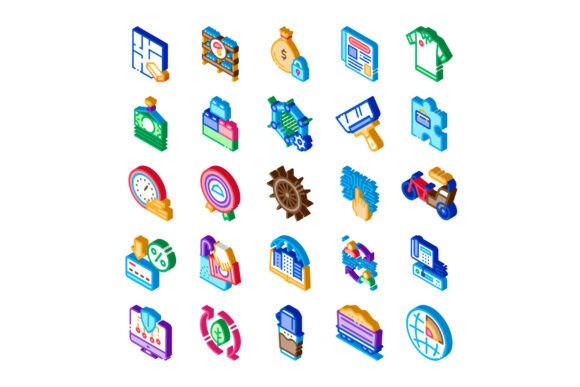 Isometric Business and Infrastructure Ic: Clarity in Visual Communication