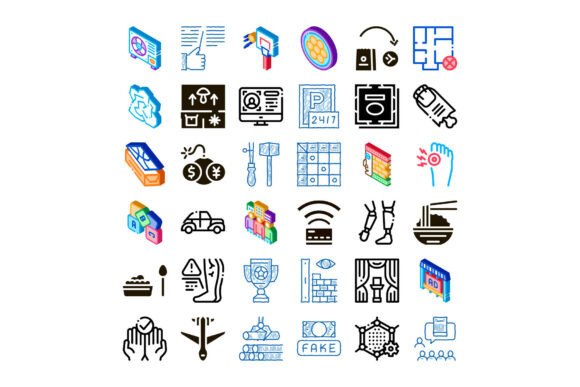Isometric Doodle Icons Illustrating Dive: A Visual Language for Clarity and Connection