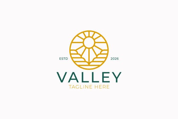 Terrace Valley and Sun Abstract Logo: A Modern Identity for Rural Farm and Agriculture Businesses